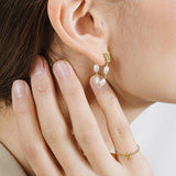 Marquise Gem Keshi Pearl Wraparound Earrings