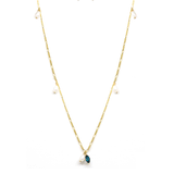 Marquise Gem Keshi Pearl Dangle Necklace