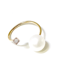 Diamond Pearl Open Ring