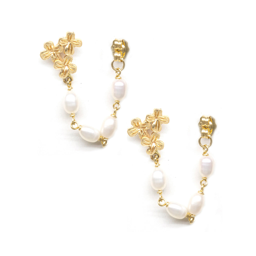 Blossom Keshi Pearl Wraparound Earrings