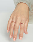 Ruby Pink Sapphire Square Baguette Ring