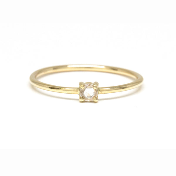 Rose Cut Diamond Solitaire Ring