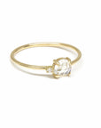 Rose Cut Moonstone Diamond Ring