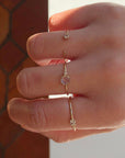 Rose Cut Moonstone Diamond Ring