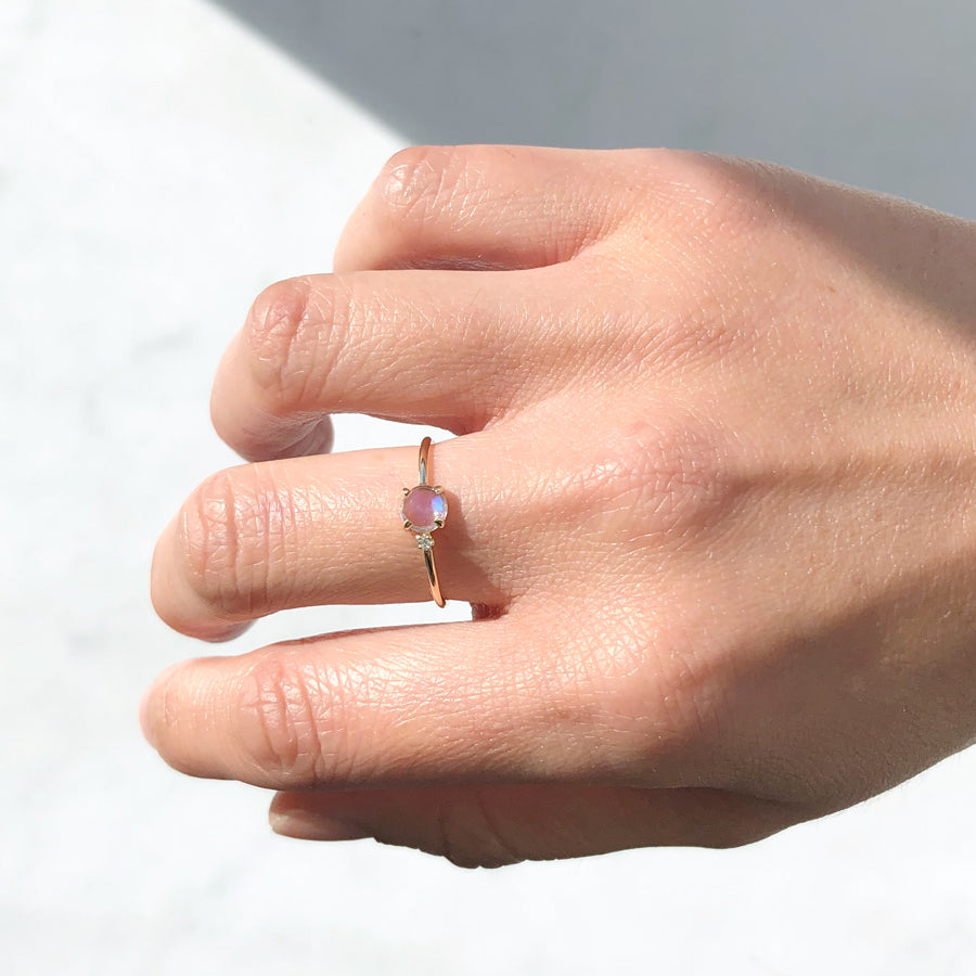 Rose Cut Moonstone Diamond Ring POPPY FINCH
