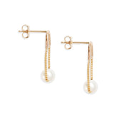 Short Crescent Pearl Drop Earrings
