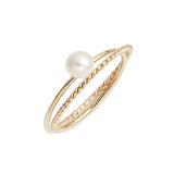 Skinny Pearl Crisscross Ring