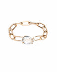 White Topaz Chain Ring