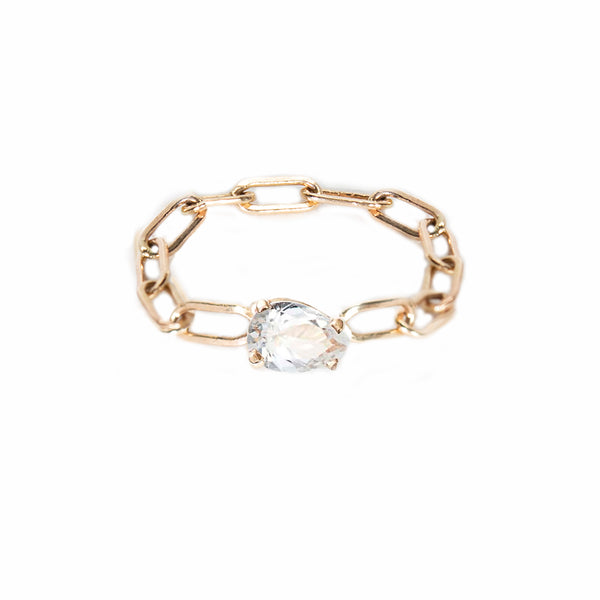 White Topaz Chain Ring