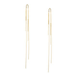 18K Gold Arch Long Shimmer Earrings