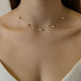 Baby Pearl Trio Gold Station Necklace