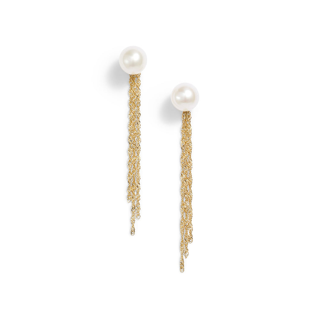 Pearl outlet tassel earrings