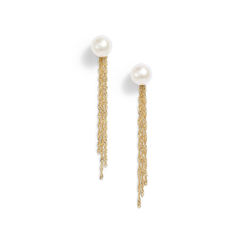 Pearl Tassel Jacket Earrings