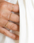 Slim Hammered Gold Ring