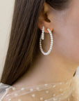 Large Baby Pearl Hoop Earrings
