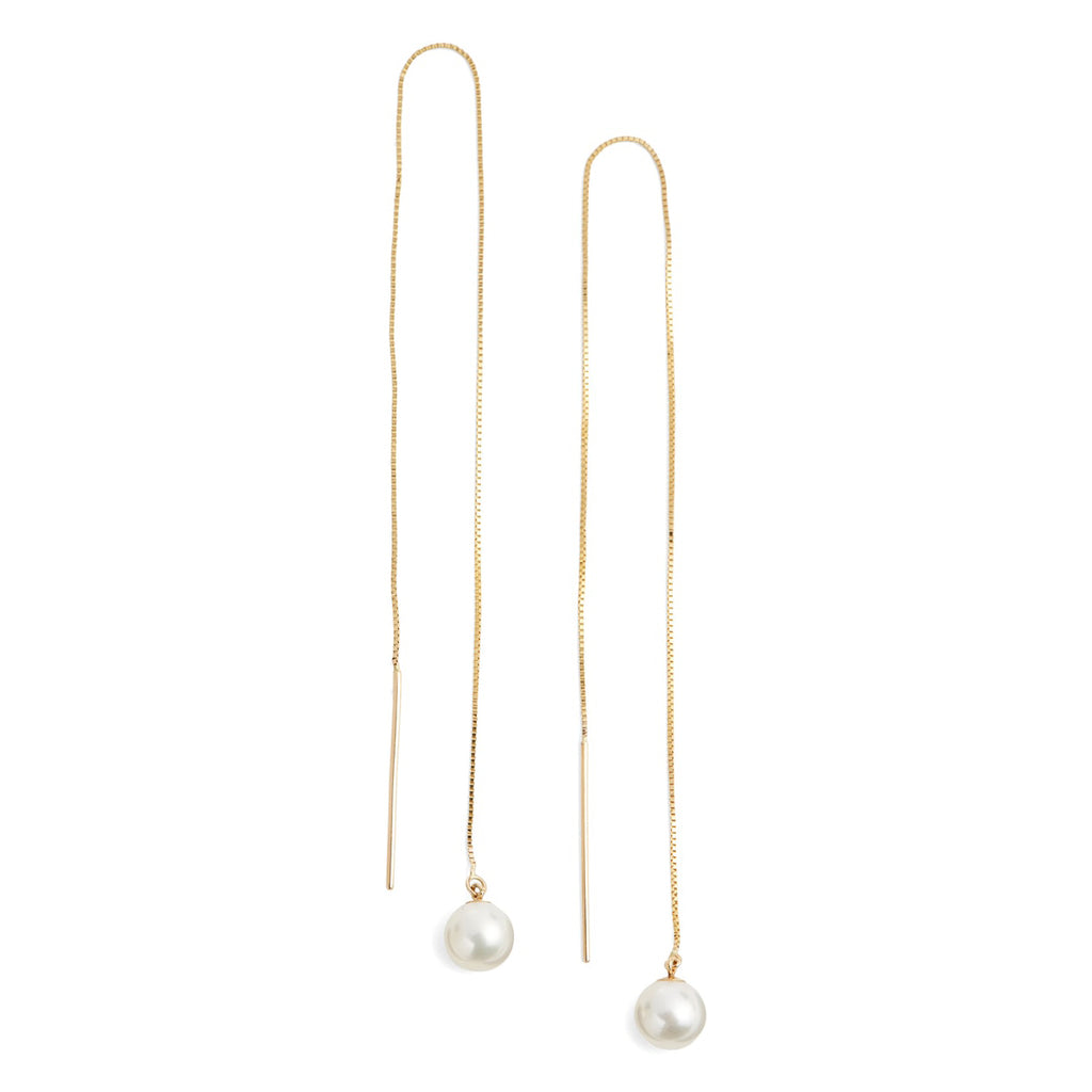 Long Pearl Threader Earrings