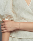 Spaced Petite Oval Pearl Bracelet