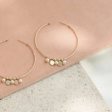 Pearl Gold Confetti Hoop Earrings