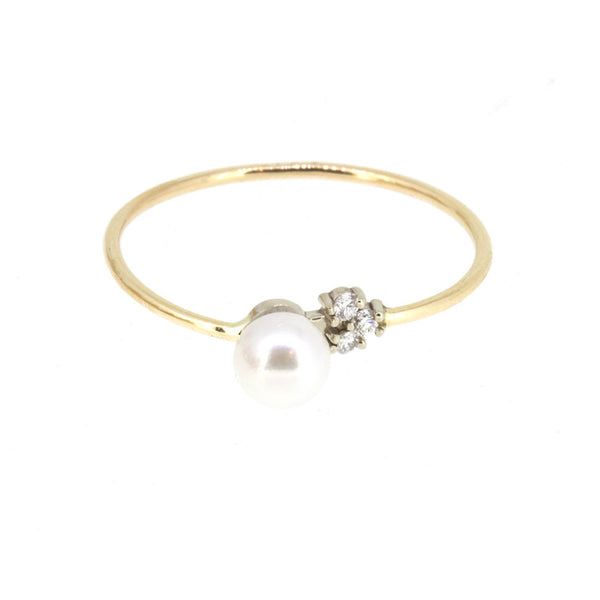 Pearl Diamond Trio Ring