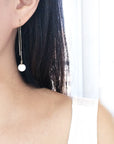 Pearl Drop Threader Earrings