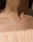 White Topaz Pearl Necklace